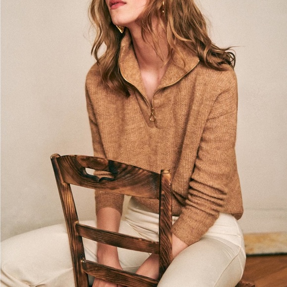 Sezane Sweaters - Sezane Tan Sweater Cardigan